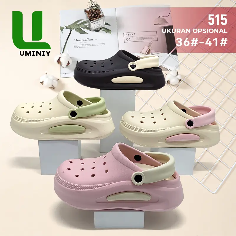 UMINIY Sandal Baim Kodok Wanita Sendal Slip On Sepatu Anti-slip Fuji Sandal Wedges Platform EVA 0