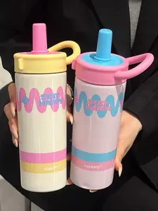 Termos Tumbler Aesthetic Colour Wave Lucu 650ml Stainless Steal SUS 316 Anti Tumpah  Tahan Panas Dingin Termos Viral