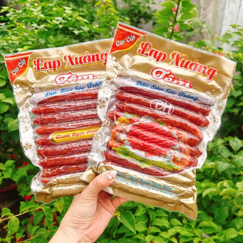 1kg LẠP XƯỞNG TÔM CAO CẤP: Lạp khô thượng hạng,60% Tôm tươi "Đặc Sản Sóc Trăng" 1kg=2túi. Ko phẩm màu, thành phần:.Tôm, thịt heo, mỡ heo.80% nạc..Ăn Vặt  Food chan garut 6