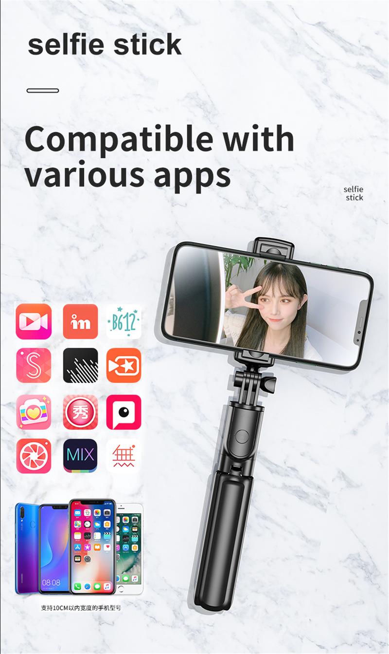 Product Introduction of Bluetooth Wireless Mini  Selfie Tripod Extendable Monopod Remote Shutter For iPhone Samsung Xiaomi Phone Holder 35