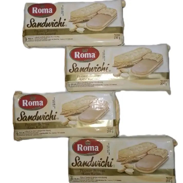 Paket 4pcs Roma sandwichi rasa kacang biskuit 157g Food sus coklat