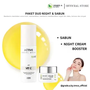 [ NIGHT BOOSTER & SABUN ACTIVE ] WAJAH GRADE A BY TMCO