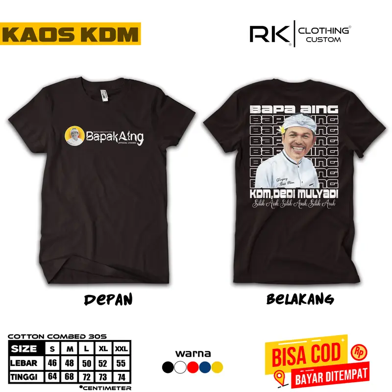 T-SHIRT KAOS DISTRO KDM KANG DEDI MULYADI BAPA AING LENGAN PENDEK | KAOS ORANG SUNDA | BAJU PRIA | BAYAR DI TEMPAT COD 3