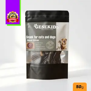 GESEKIDS - BEEF LIVER 50gr Snack Anjing & Kucing 100% Protein 64,34% Aman & Lezat untuk Semua Ras dan Usia