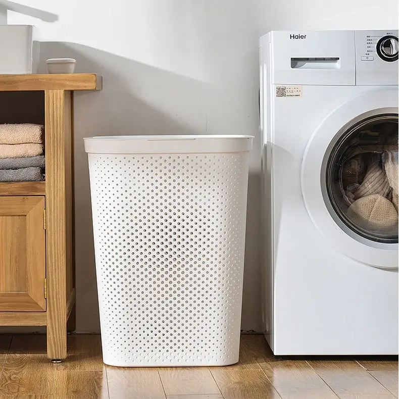 Laundry Basket Plastic Laundry Basket /Large Hamper with Lid - Big Capacity Storage Bin Laundry Bag for Clothes