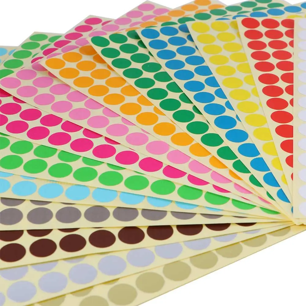10 mm 165 Pcs /Sheet Marker stickers Office School Supplies Self Adhesive Decals Color Coding Labels Circle Dot Labels Round Stickers Circle stickers
