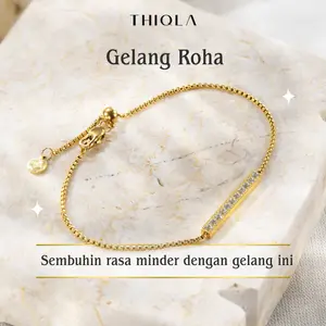 THIQLA - Gelang Serut Premium ROHA - Gelang Tangan Wanita Mirip Gelang Berlian Titanium Anti Karat - Gelang Kecil Tipis Estetik