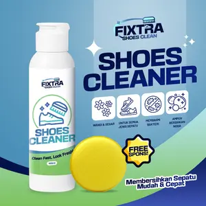 {FREE SPONS} Fixtra Pembersih Sepatu 100ml Praktis | Shoes Cleaner Sabun Pembersih Sepatu Putih dan Warna untuk Kebutuhan Harian Mudah digunakan