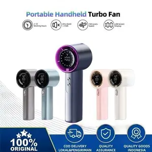 Kipas Genggam Portable Turbo Mini Kipas High-Speed Display Battery LED Kipas Angin Mini