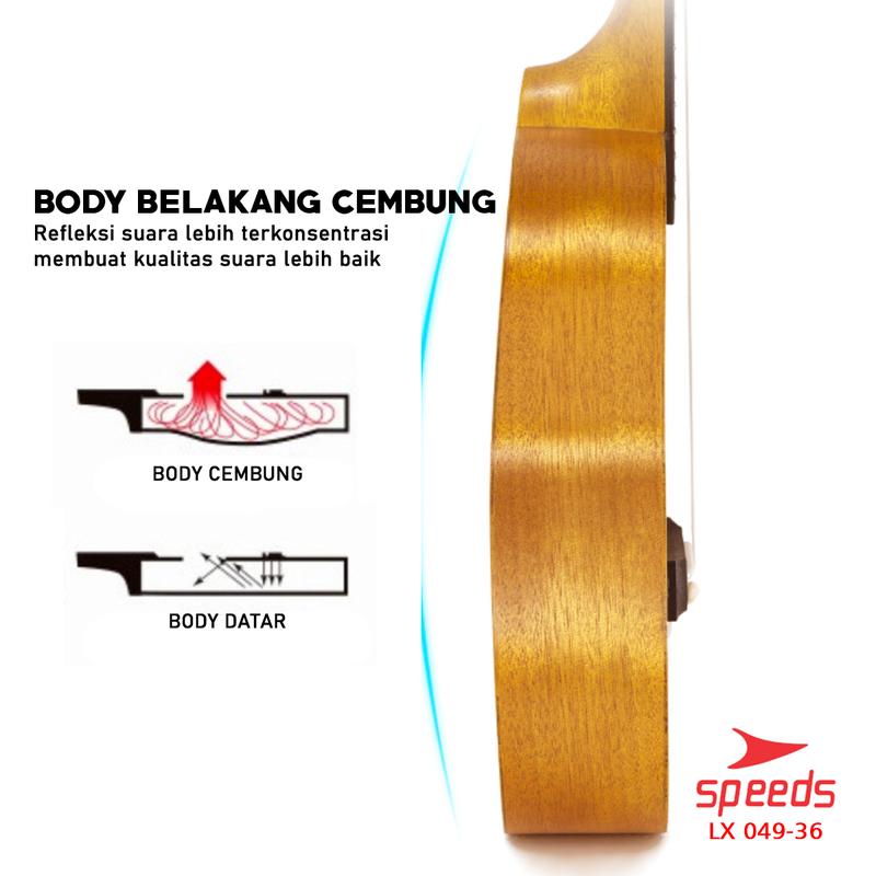 Ukulele Concert Ukulele 4 Senar Ukulele 24 Inch Akustik Kayu Premium SPEEDS 049-36 8