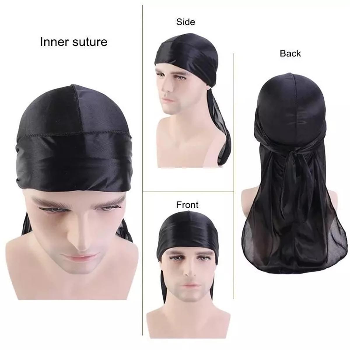 Ikat Kepala Penutup Kepala Bandana Headband - Durag Ekor Panjang Hip Hop Bahan Poliester Tahan Lama Untuk Berkendara Pirate Hat Paling Dicari