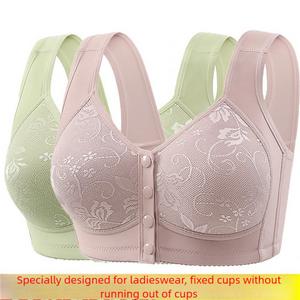 Đồ Lót Khóa Trước, Phong Cách Mới, Dành Cho Phụ Nữ Trung Người Già Và Cao Tuổi, Chất Liệu Bông Mềm Mại Cao Cấp, Không Có Vòng Thép, Áo Vest Thoải Mái, Áo Ngực Cỡ Lớn, Kiểu Mỏng