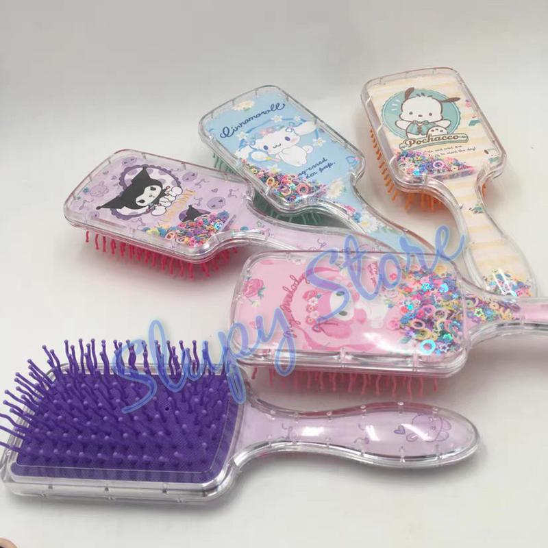 SLP Sisir sikat rambut gliter Kuromi My Melody Cinnamoroll Pochacco 0