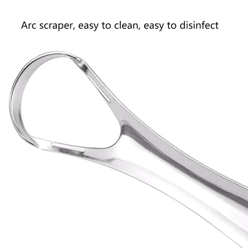 PEMBERSIH LIDAH TONGUE ORAL SCRAPER CLEANER STAINLESS STEEL L013 SILVER 2