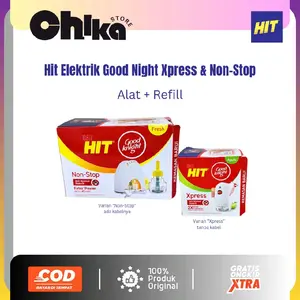 Hit Elektrik Good Night Non-stop / Xpress One Set (Alat + Refill) Obat Nyamuk Elektrik Tanpa Asap