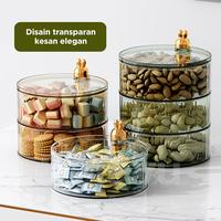Gambar 【Lebaran Exclusive】Dejavu Toples Putar Kue Kering Lebaran Tempat Penyimpanan Susun Snack Permen Storage Jar Transparan HSB833 - 2T-Putih dari Dejavu_NEW Kab. Tangerang 3 Tokopedia