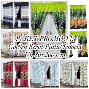 PAKET PROMO 6 PCS GORDEN SERUT PINTU DAN JENDELA PANJANG UKUR 80 CM X 200 CM