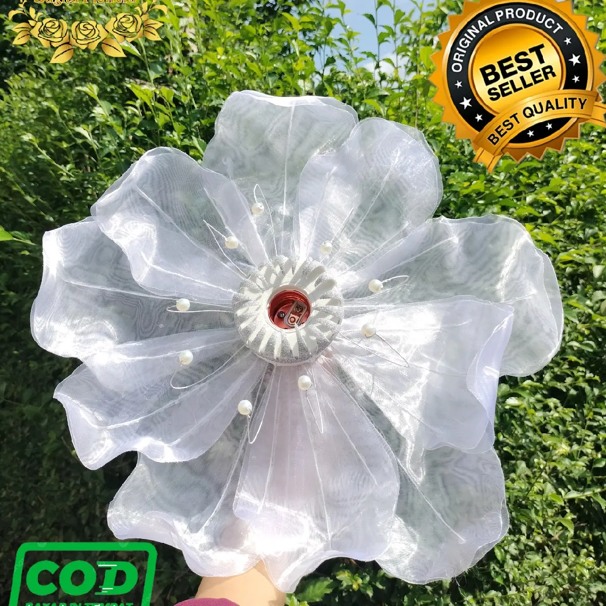 Kelopak Bunga Dekorasi Pelaminan /Artificial Flower /Kap Bunga Dekorasi /Bunga Hias / Giant Flower Premium / bahan kain organdi Organza