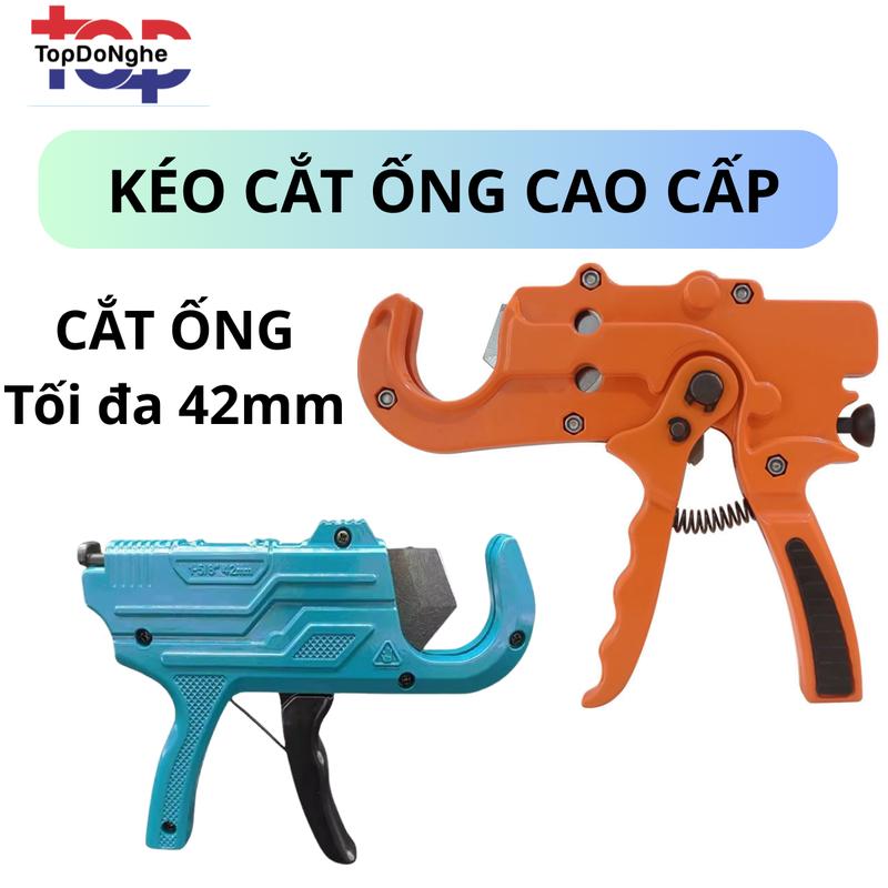 Kéo cắt ống nhựa 42mm lưỡi thép SK5 siêu bén – Cắt PVC PPV PE nhanh gọn, thân nhôm nhẹ, tiện dụng cho thợ điện nước, lắp ống chính xác, bền bỉ