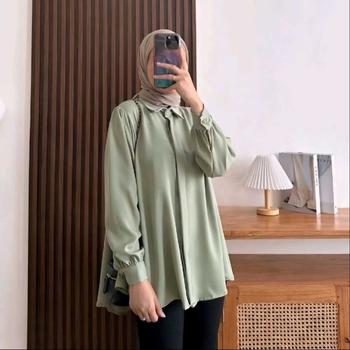 Product Review of KINKA BLOUSE SHAKILA POLOS ATASAN WANITA PREMIUM BAJU MUSLIM PANJANG TERBARU kemeja  polos atasan wanita kekinian kemeja  oversize viral Tangan Kancing from D**a A**m 0