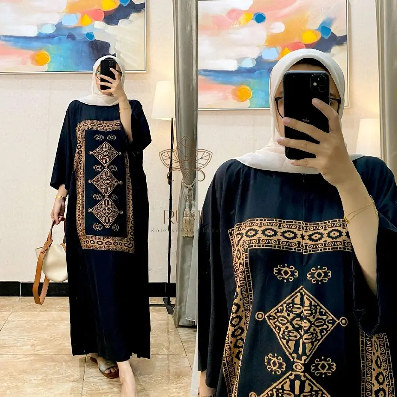 Kaftan SEYA  Abaya Premium Elegan Mewah Simple Daily daster kaftan LD 170 Jumbo Rayon 1