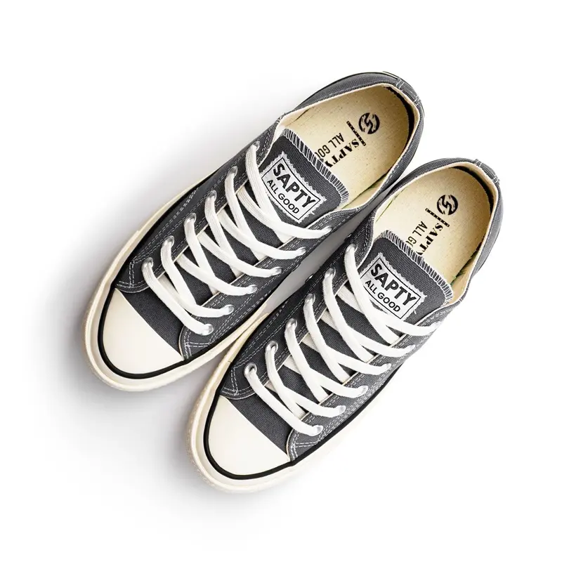 Sepatu Sneaker Sapty Robust Grey Low Top Canvas untuk Pria dan Wanita - Casual, Karet Shoes Kasual sneakers  sale 3