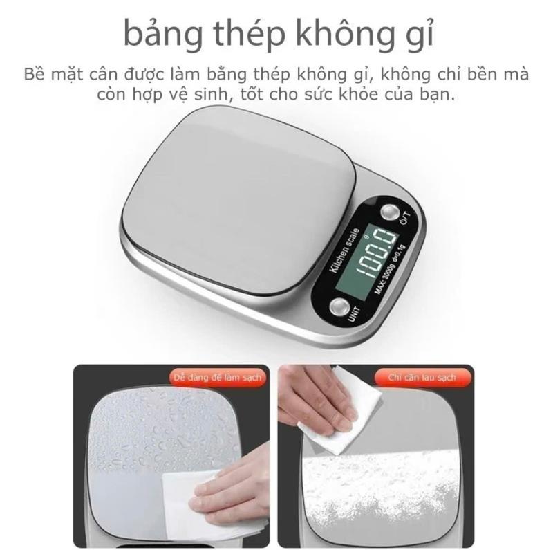 Cân Tiểu Li, Cân Điện Tử Nhà Bếp Mini Đinh Lượng 1g-10kg , Có Độ Chính Xác Cao, Có Tính Năng Trừ Bì , Tặng Kèm 2 Cục Pin 3