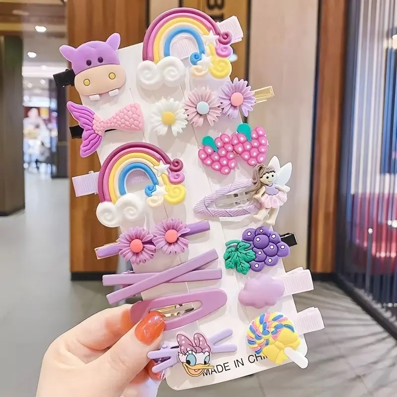 PROMO PUNCAK Set Jepit Rambut Anak Korea Handmade Isi 14pcs Aksesoris Rambut Lucu Motif Karakter Fashion Motif Fashion Y174