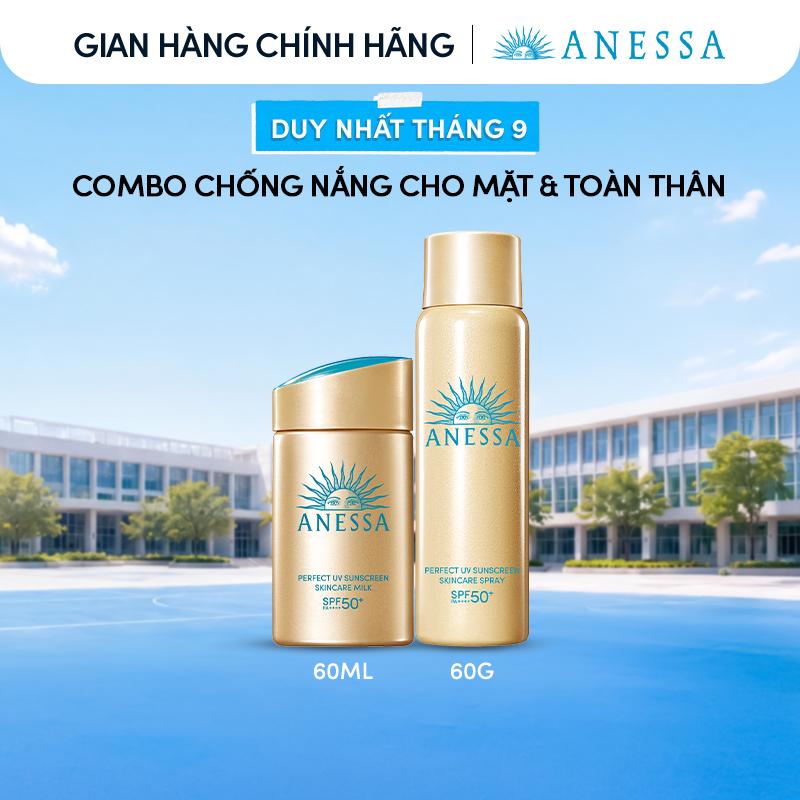 Combo Sữa chống nắng kiềm dầu & Xịt chống nắng bảo vệ cho Mặt - Toàn thân…