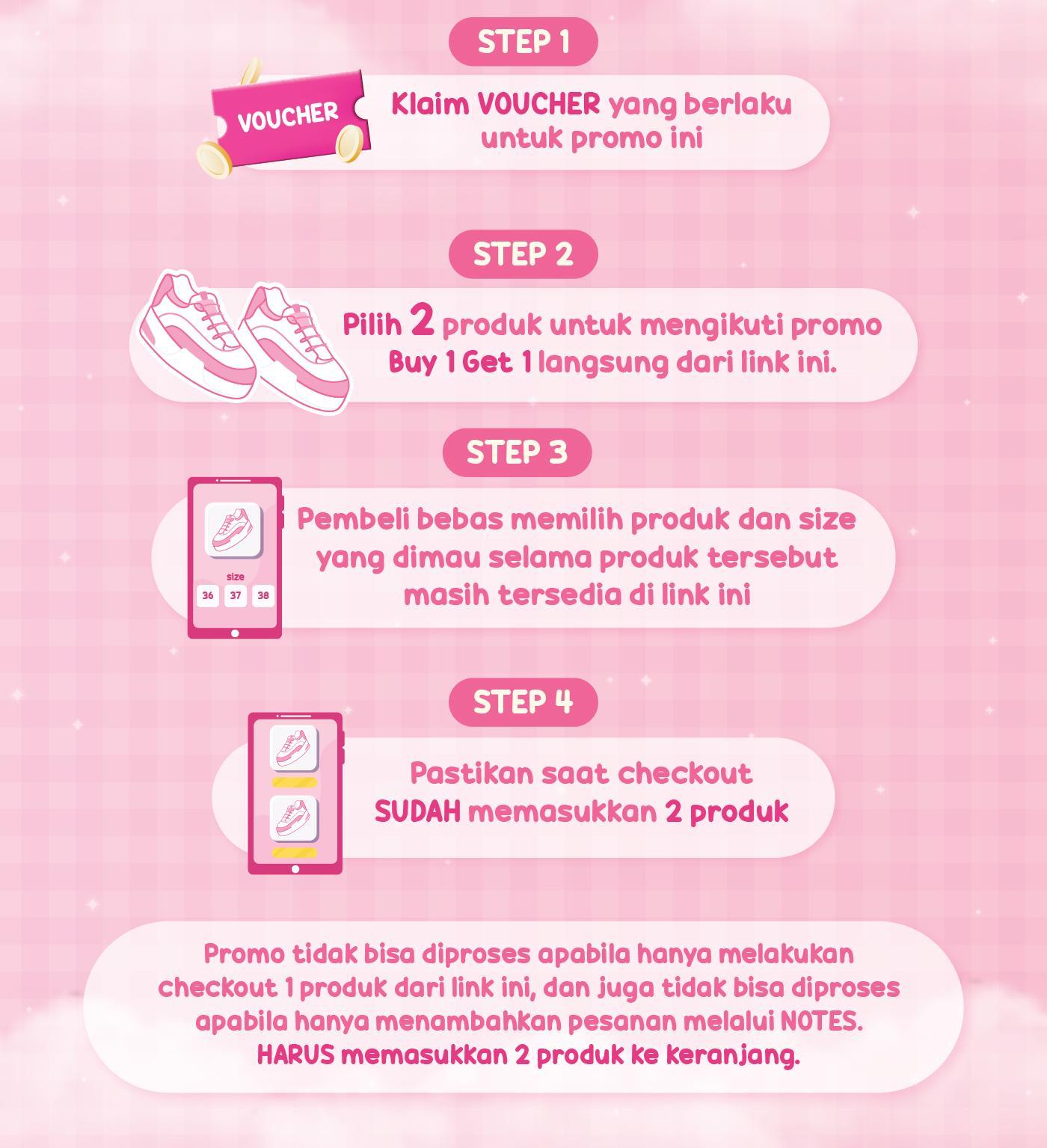 PVN PROMO Special Sneakers Collection Wanita Sepatu Putih Pink