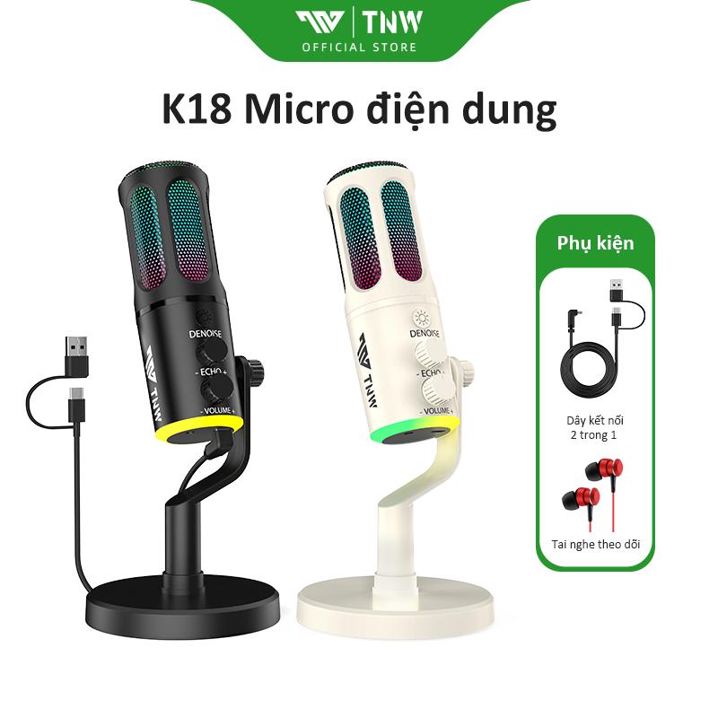 【Độc quyền của chuyên gia TNW K18 micrô thu âm RGB USB Condenser Micro Livestream Thu Âm Chuyên Nghiệp Micro để bàn Micro ngưng tụ