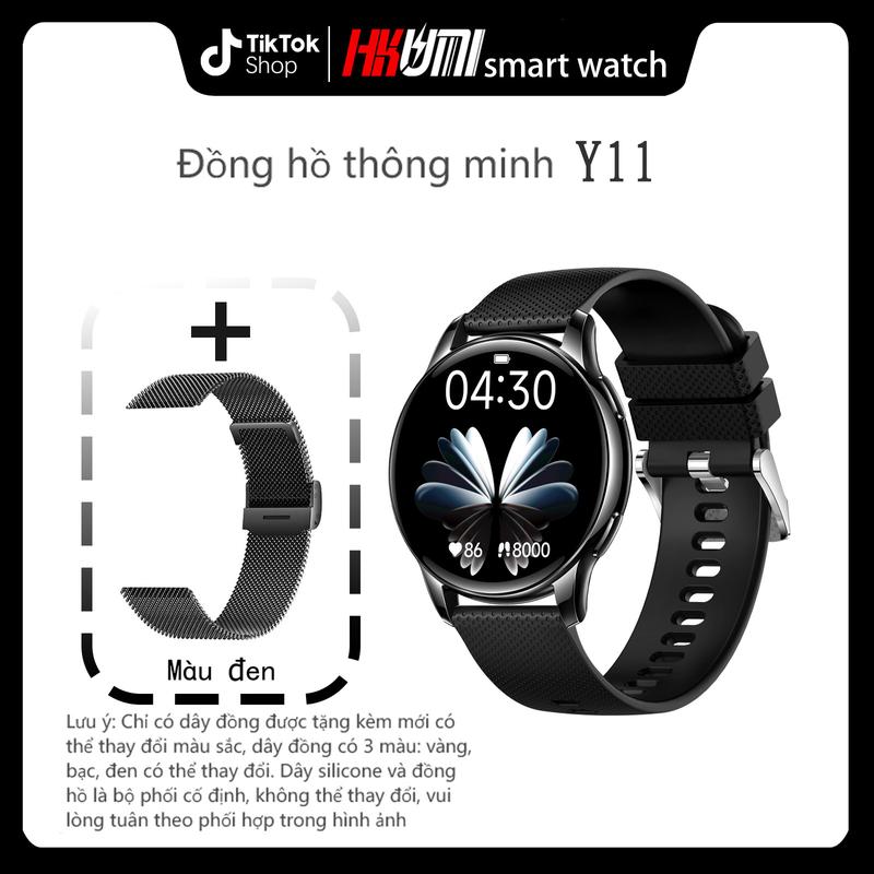  Đồng Hồ Thông Minh Y11 【2025 gen2  Màn Hình 1.32AMOLED Được Làm Bằng Chất Liệu Hợp Kim Kẽm Theo Dõi Thể Dục Huyết Tương Thực Thích Hợp Cho Thể Thao Không Thấm Nước Tương Thích Với Đồng Hồ Thông Minh Bluetooth  smart watch smartwatch 
