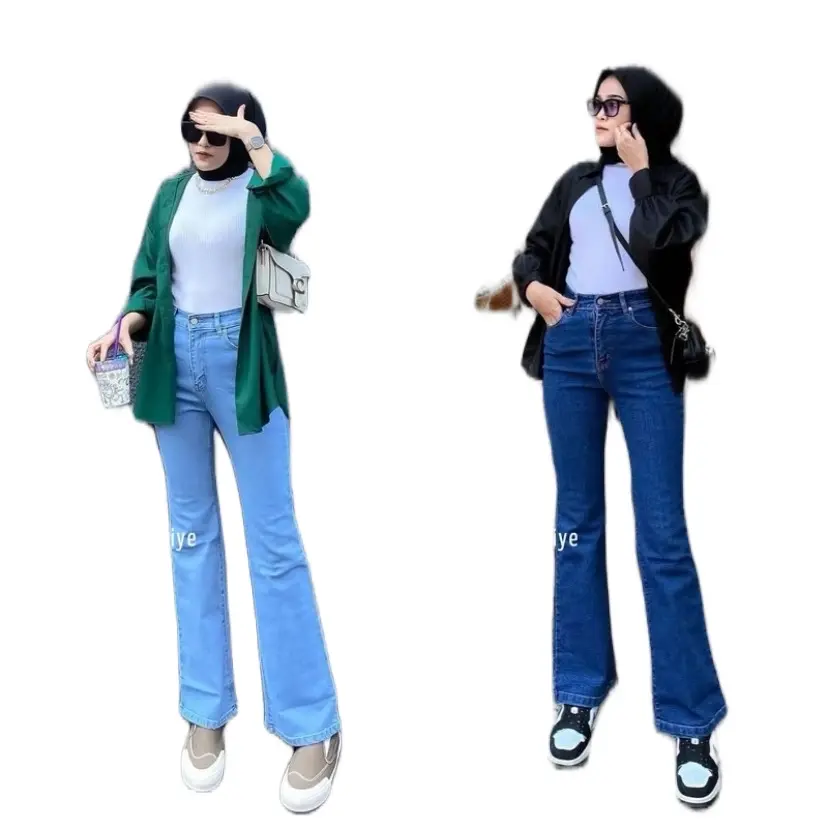 Highwaist Cutbray Jeans Wanita Murah