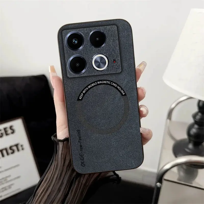 Soft Case Infinix Note 40s Leather Magnetic Support Magsafe Wireless Charging 2