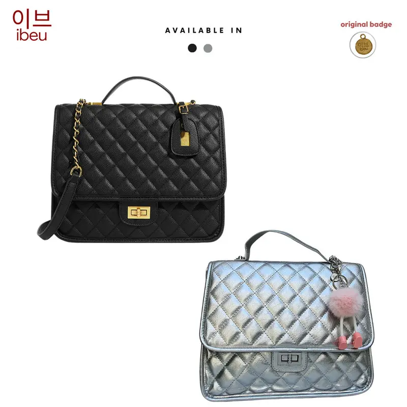 IBEU Aleta Quilted Bag Square kotak Tas Selempang Wanita Ransel Backpack Sling Bag Shoulder Bag  Rantai Crossbody Bag Kekinian Trendy Casual  IB326 1