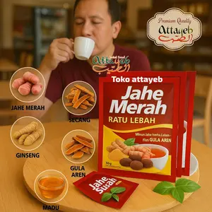Jahe Merah Super Ratu Lebah 6 In1 Per Renteng 10 Sachet Madu Jahe Merah Murni Plus Ginseng Sambiloto Habbatussauda kapulaga Hijau Gula Aren dll 1 Renceng isi 10 Pcs
