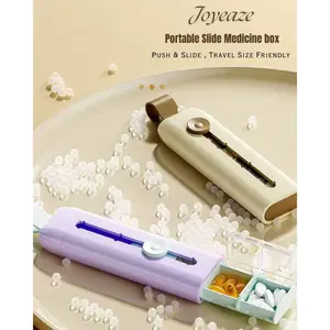 Joyeaze Pull Up Medicine Box Kotak Obat Slide Pull Up Portable | Pill Box Compact 3 Sekat Besar, Anti Tumpah, Push & Slide, Food Grade | Kotak Obat Traveling