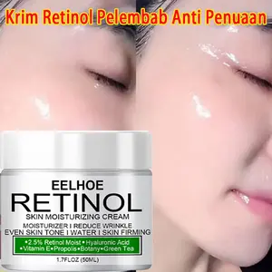 Retinol Cream Moisturizer Krim Pemutih Pelembab Anti Penuaan Melasma Cream 50ml Penghilang Flek Hitam Meratakan Warna Kulit Mengurangi Kerutan Mengencangkan Kulit Krim Siang dan Malam Retinol Glowing Whitening
