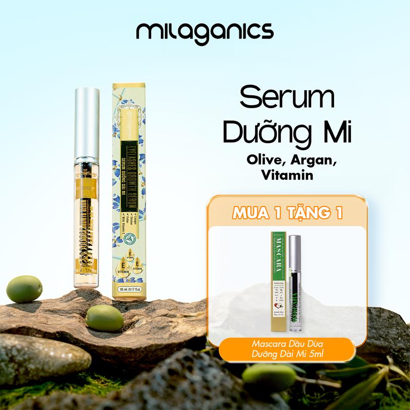   MUA 1 TẶNG 1  Serum Dưỡng Lông Mi MILAGANICS Tinh Chất Dưỡng Dài Mi Lông Mày Dầu Dừa Olive Argan Dài Và Dày Mi Lông Mày Chính Hãng - Mascara Lông Mày Dài - Tinh Chất Chuốt Dưỡng Mi Dầu Nguyên Chất EHERB Cosmetic Women Chính Hãng Chuốt Mi Dưới 
