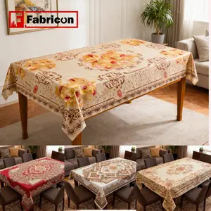 Taplak Meja PVC Metalic Uk. 90x150cm Premium Motif Bunga Taplak Meja Makan Imlek Warna Merah Alas Meja Ruang Tamu Perlak Anti Air Dan Noda A-A
