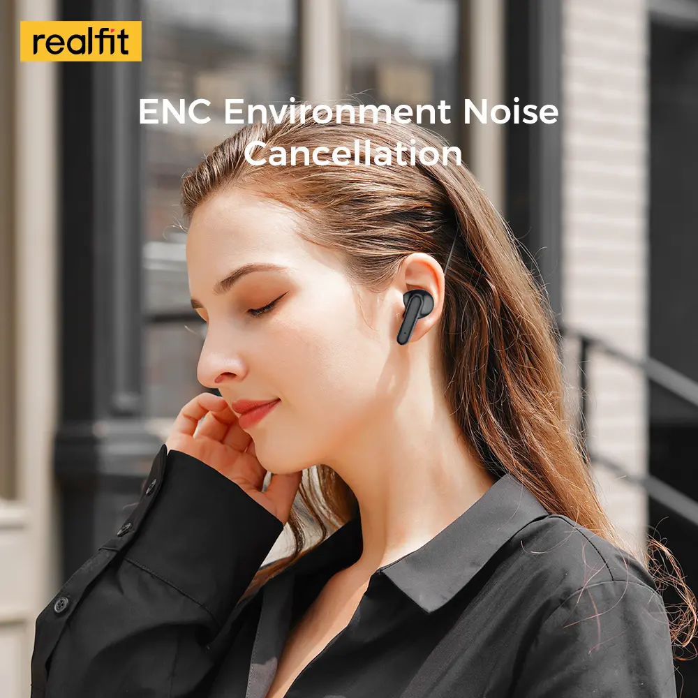 Tai nghe Bluetooth, Realfit F3, Khử tiếng ồn -38dB, Tai nghe thể thao, Âm thanh không gian 360 °, Âm trầm tốt | BigBuy360 - bigbuy360.vn