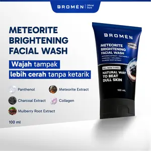 [IMPROVED] BROMEN METEORITE BRIGHTENING FACIAL WASH 100mL | SABUN CUCI MUKA PRIA | SKINCARE COWOK | PERAWATAN WAJAH KUSAM