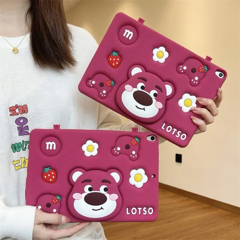 BONUS PEN STYLUS!! Case Lucu iPad Gen 10 10.9" iPad 7 8 9 10.2" iPad 5 6 Air 1 Air 2 Pro 9.7inch iPad Air3 Pro 10.5" iPad Mini 1 2 3 4 5 6 iPad Pro Air 4 Air 5 iPad Pro 11inch Silikon Stand Ring 360 Melody Lotso Kuromi Cinnamorol Astronout Plastik 6