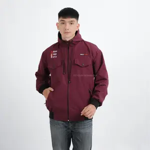 Jaket Pria Distro Bandung Hoodie Keren Grosir Pakaian Pria Jaket Parasut Nyaman Casual Bordir Maroon Motor Dewasa Bahan Taslan ZN Premium Size M/L & XL - Navy