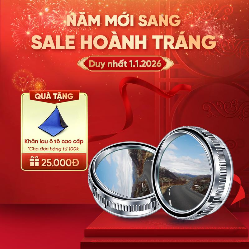   TẶNG KHĂN  UHERO Cặp Gương Cầu Lồi Góc Rộng GCL01 Gắn Kính Hậu Ô Tô Xoay 360 Xoá Điểm Mù Sử Dụng Đế Hút Không Để Lại Vết Keo Khó Tẩy 