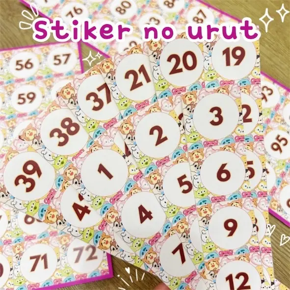 Stiker Angka saja (nomer 1-120) No cutting