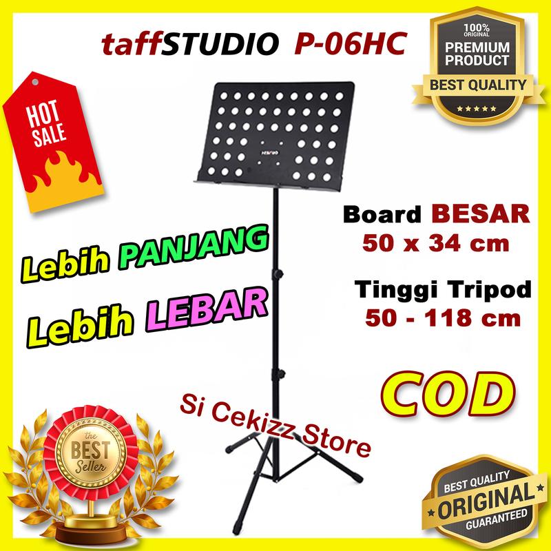 TaffSTUDIO Stand Partitur Musik Portable Folding Music Sheet Orchestra - P06HC Black – ORI PREMIUM 1