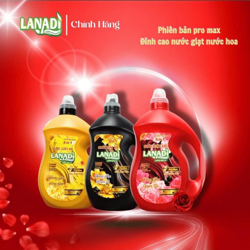 Nước Giặt Xả LANADI 3.6kg Pro Max 5in1 – Công Nghệ Hương Nước Hoa Cao Cấp Thơm Lâu 72H Mềm Vải & An Toàn Da Tay