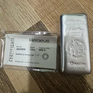 Perak batangan Heraeus germany 10 oz/311 gr msh terbungkus plastik
