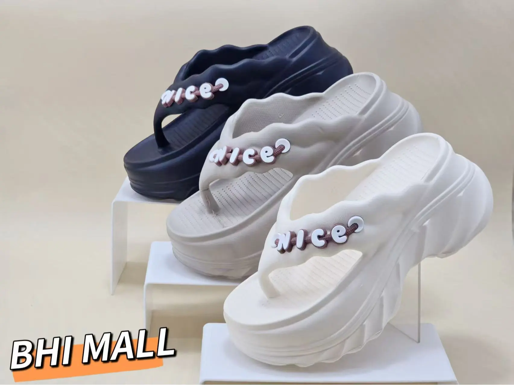 [ASFER] Sandal Wanita Sandal Jepit Wedges Premium Antislip Kekinian Karet EVA Empuk